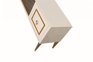 Milano Beyaz Şömineli 2 Kapaklı Tv Ünitesi