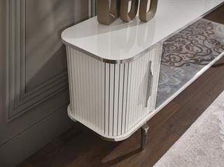 Prada Krom Şömineli Tv Ünitesi