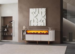 Prizma Mdf Şömineli Bluetoothlu Renk Değişimli Konsol