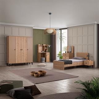 Rustik Genç Odası 4 Kapılı Dolap