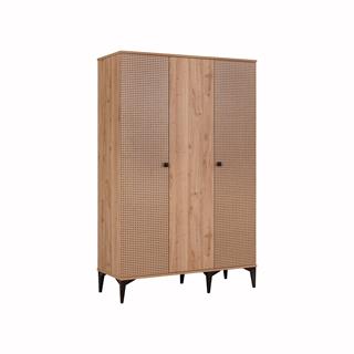 Rustik Ranzalı Genç Odası 3 Kapılı Dolap