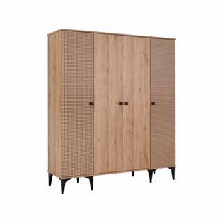 Rustik Ranzalı Genç Odası 4 Kapılı Dolap