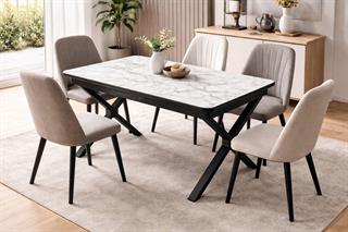 Sera Mdf Dikdörtgen Metal Ayaklı  Açılır Masa Sandalye 