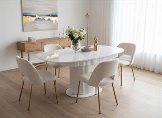 Stone Mdf Mermer Desenli Masa Sandalye