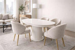 Stone Mdf Mermer Desenli Masa Sandalye