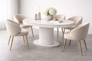 Stone Mdf Mermer Desenli Masa Sandalye