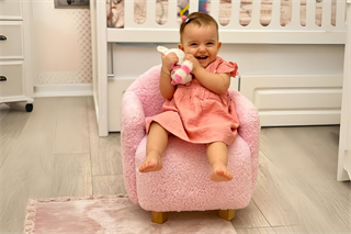 Teddy Ahşap Ayaklı Çocuk Koltuk Pembe