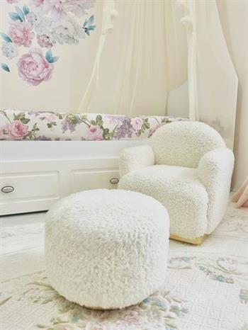 Teddy Gold Ayaklı Çocuk Koltuk ve Puf