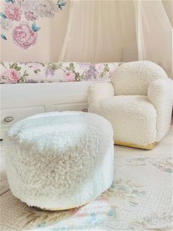 Teddy Gold Ayaklı Çocuk Koltuk ve Puf