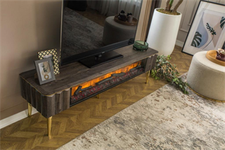 Uno Koyu Ceviz Şomineli Tv Ünitesi