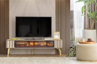 Uno Krem Şomineli Tv Ünitesi