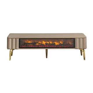 Uno Krem Şomineli Tv Ünitesi