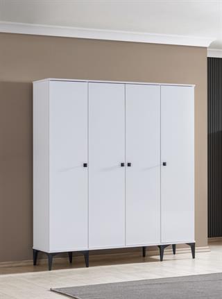 White Genç Odası 4 Kapılı Dolap
