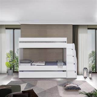 White Ranzalı Genç Odası 4 Kapılı Dolap