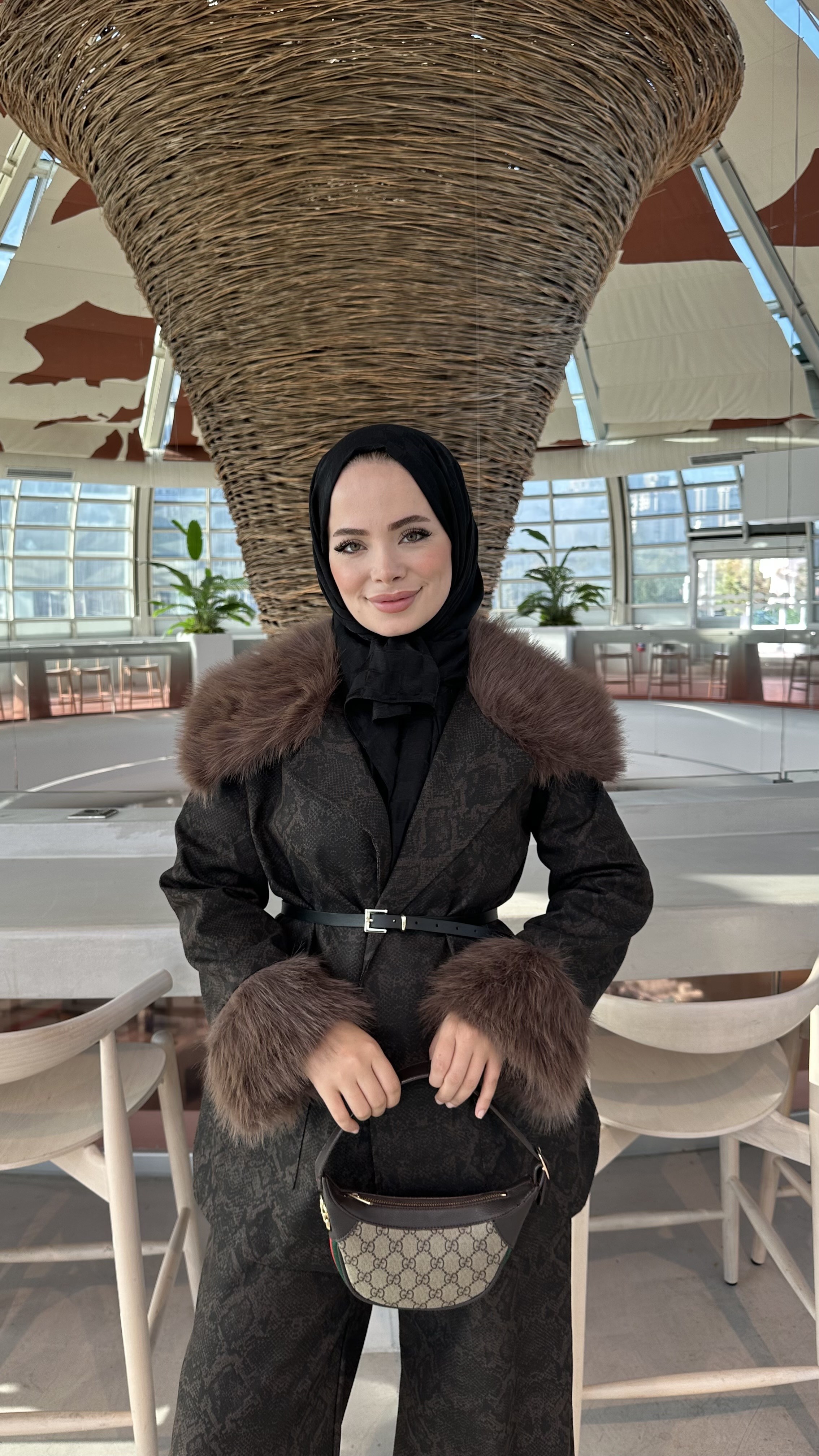 Desenli kürklü takım 