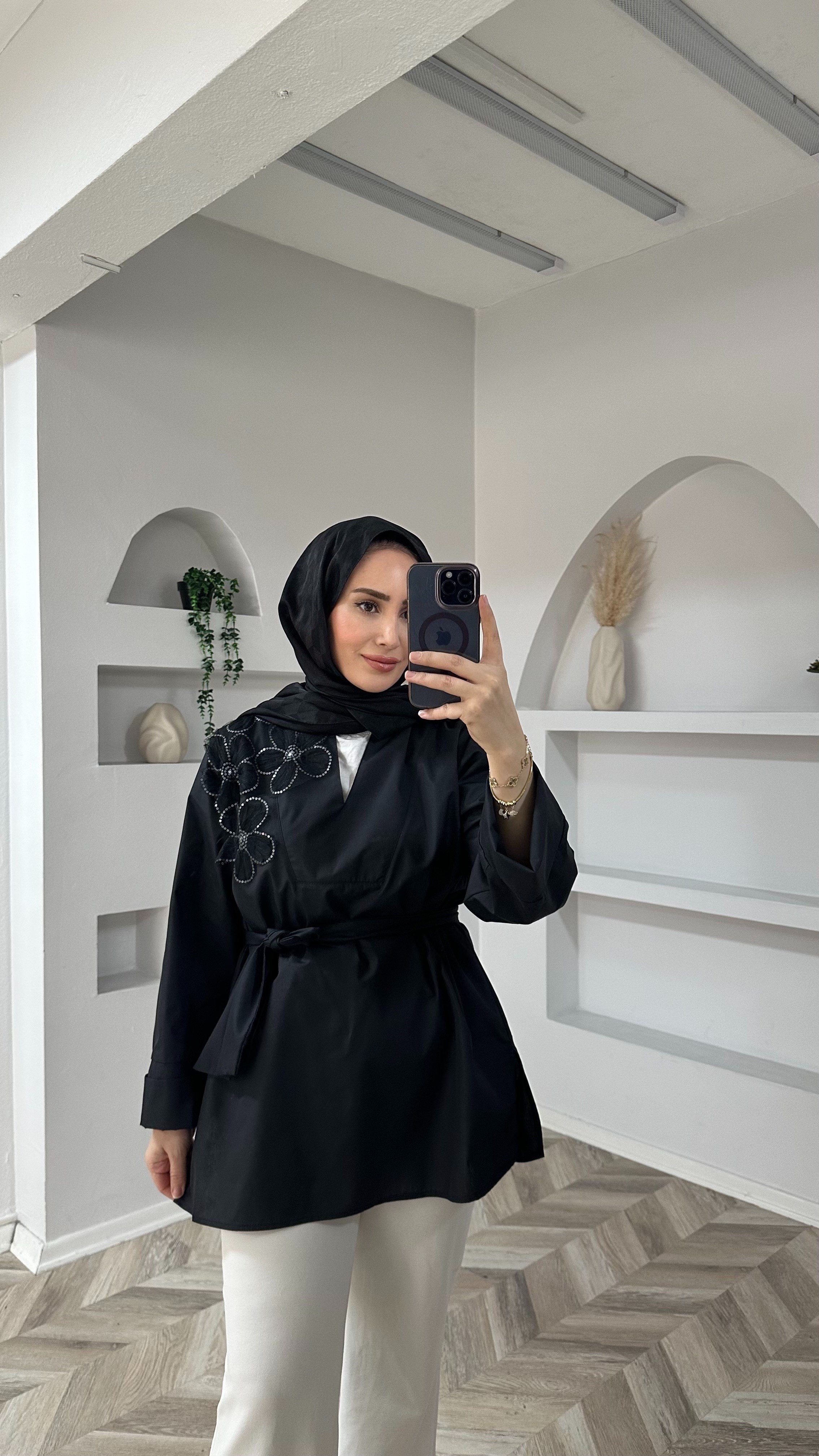 Nilda gömlek siyah 