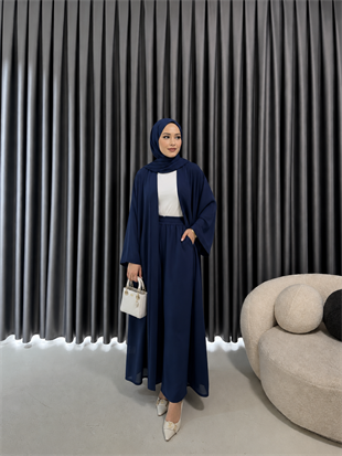 Zilan abaya takım lacivert 