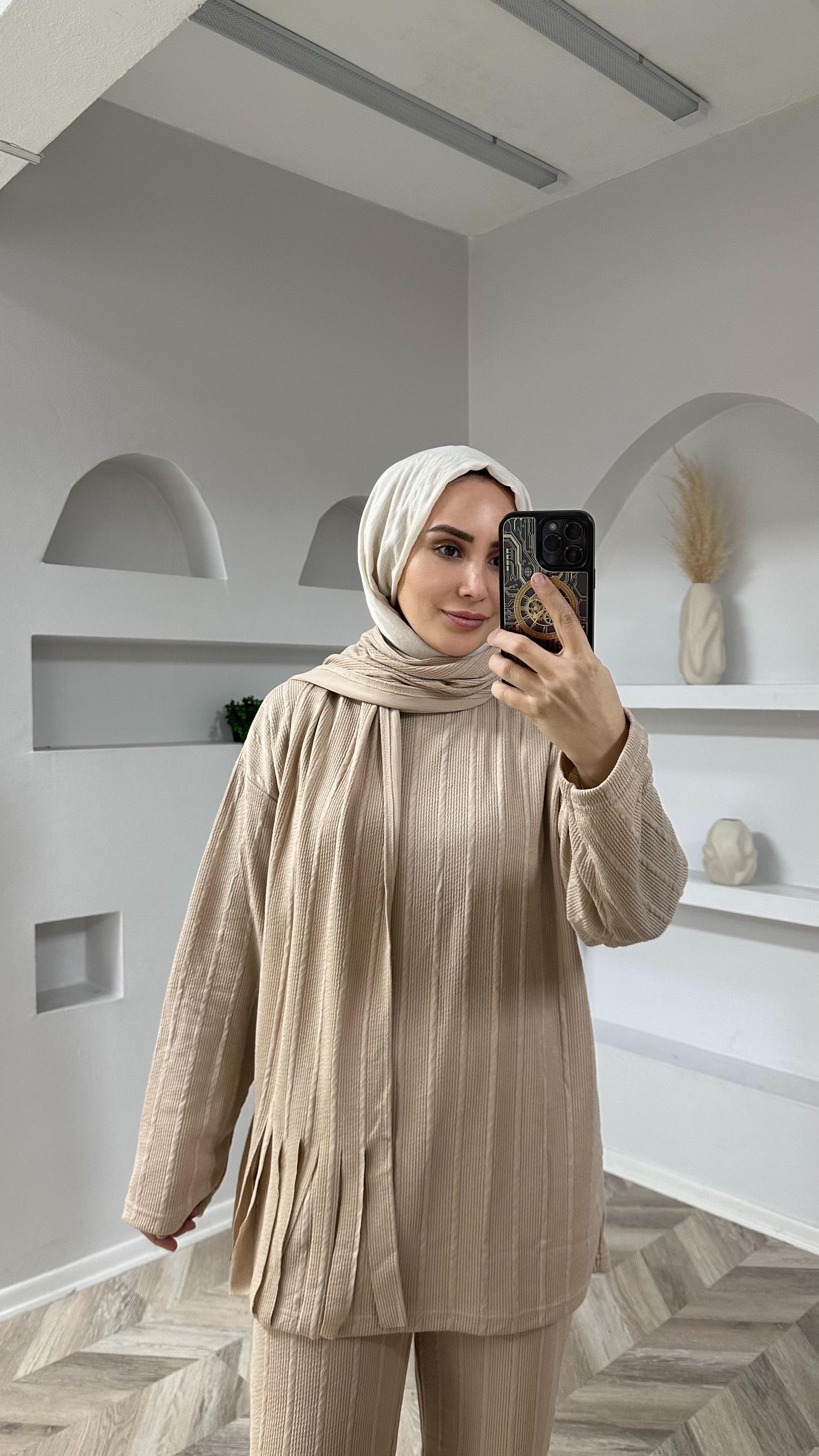 Marina atkılı takım bej 