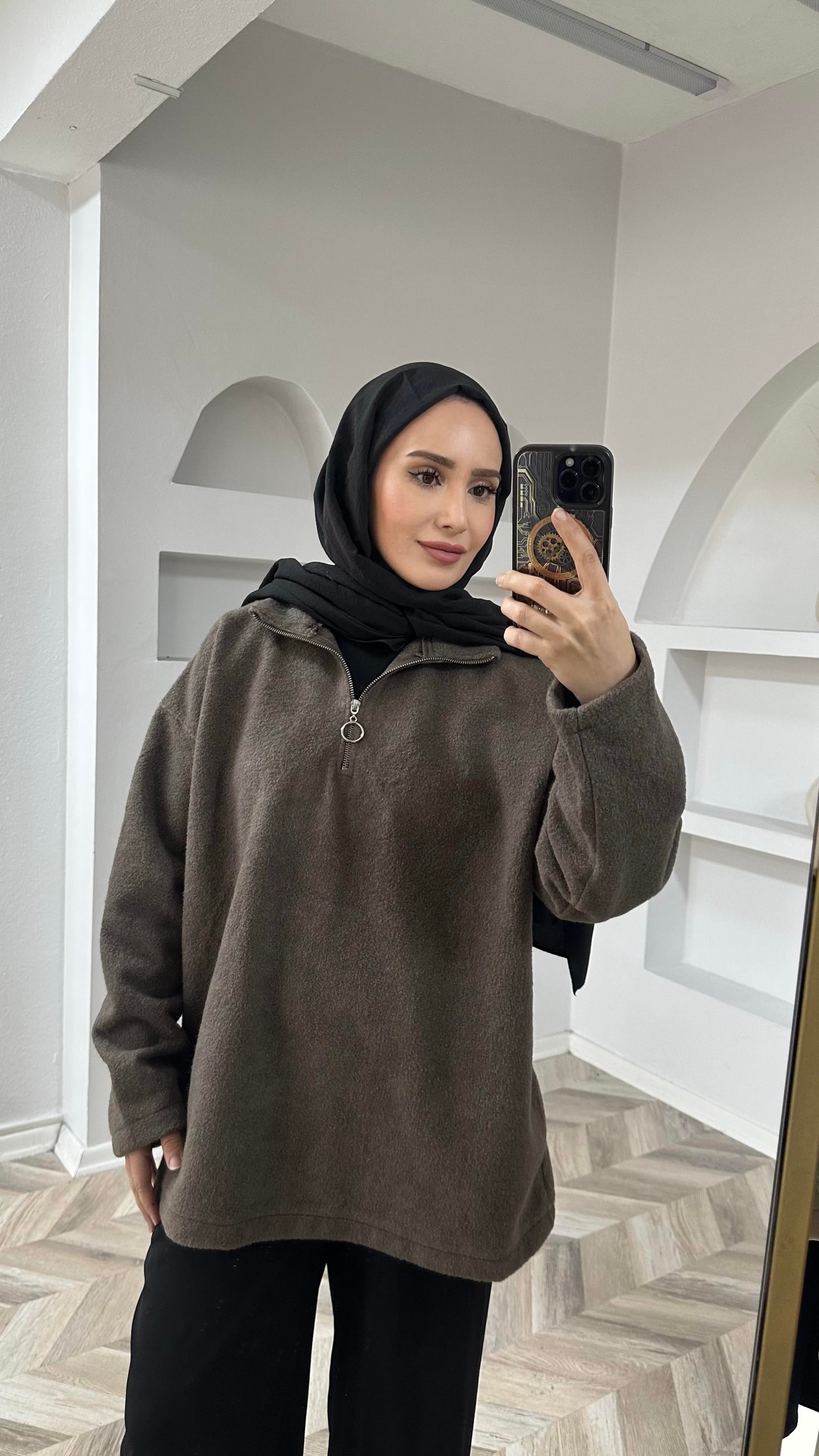 Mira keçe tunik kahve 