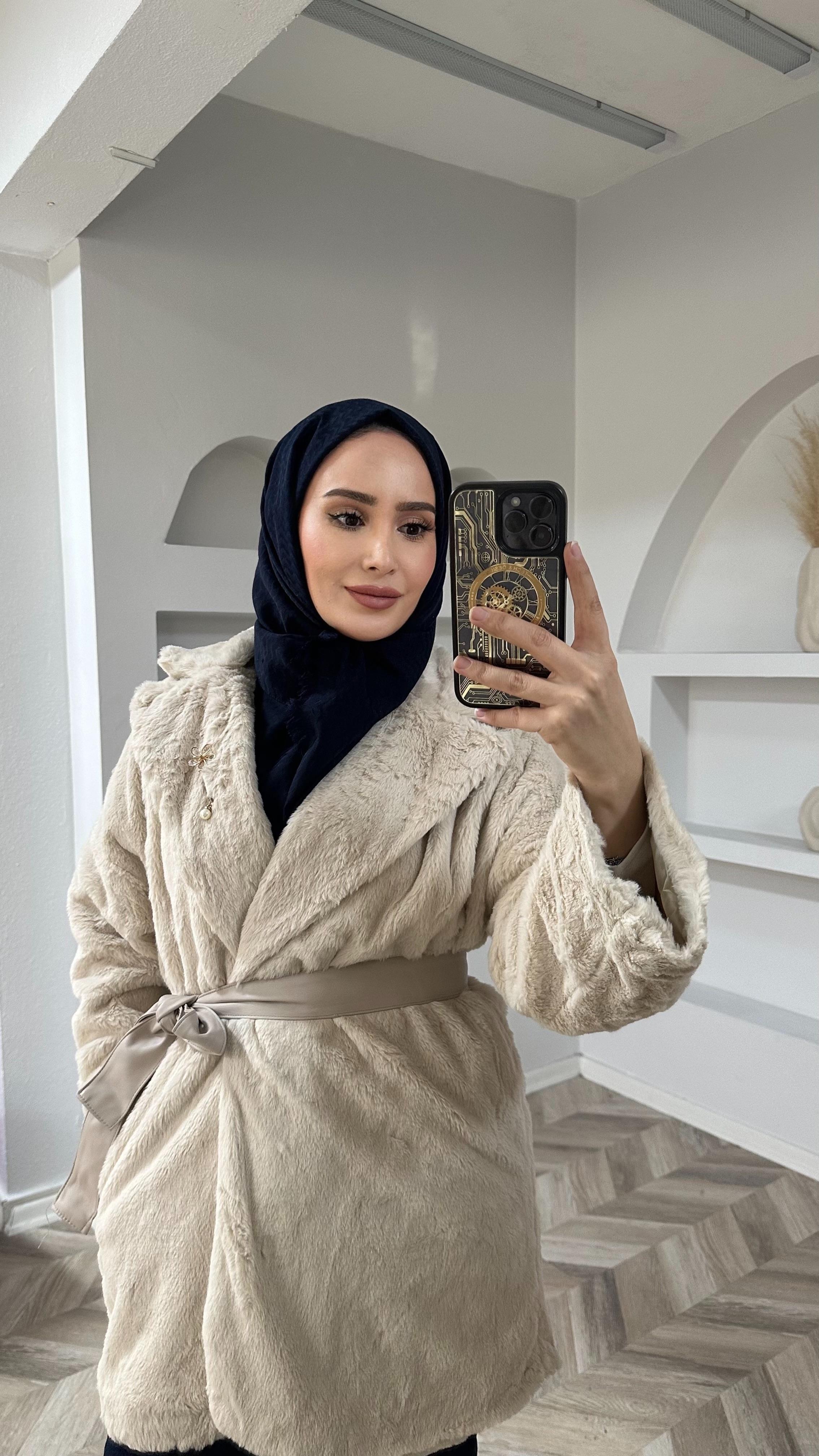 Peluş mont bej 