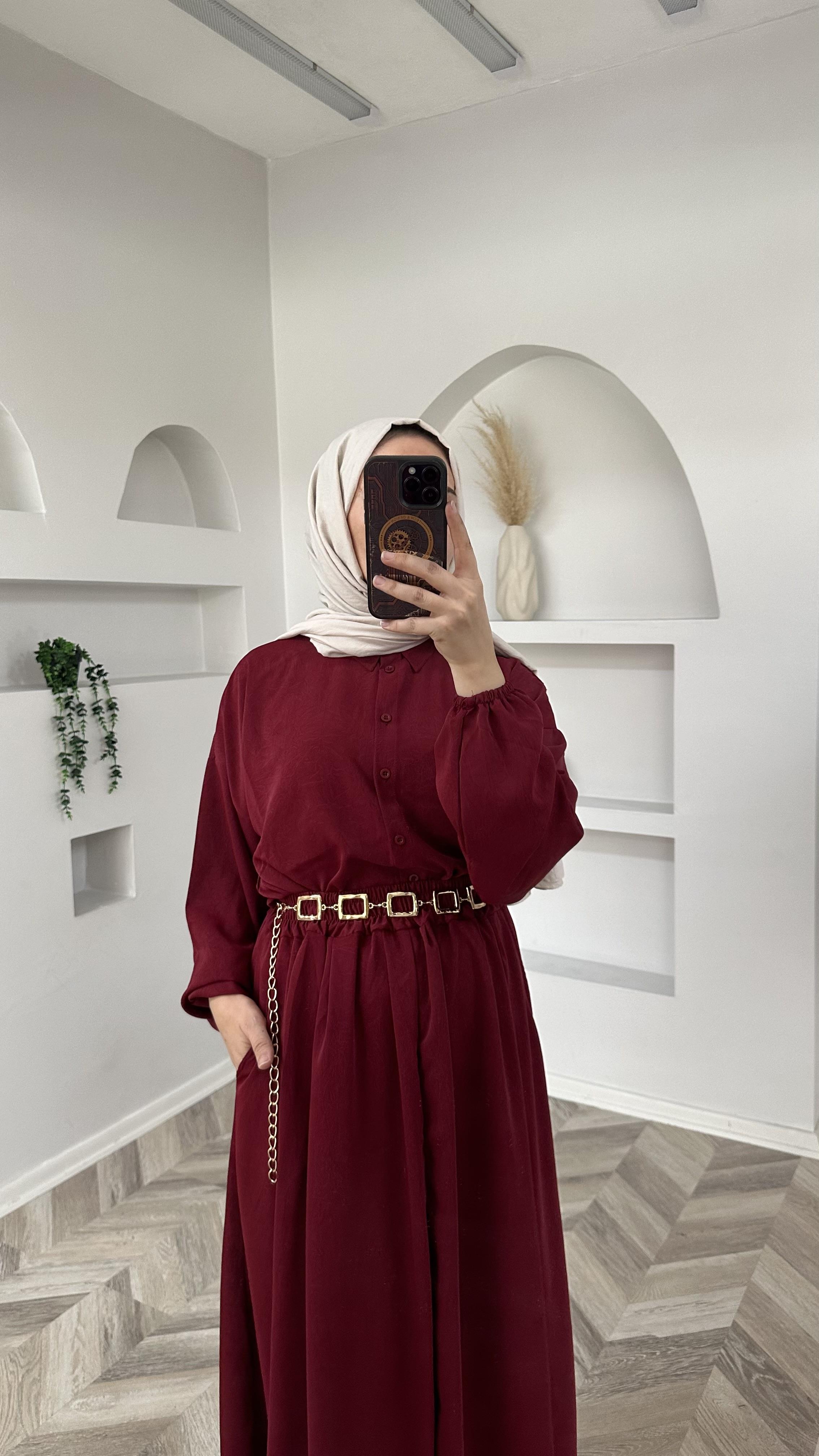 Su etek takım bordo 