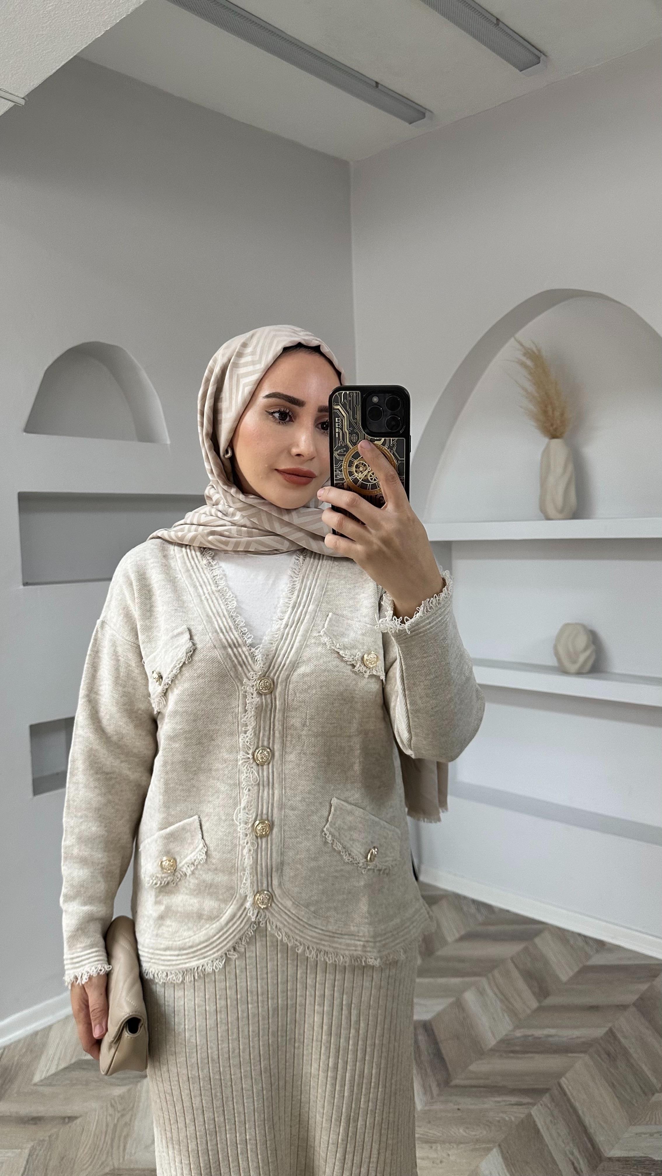 Suen triko takım bej 