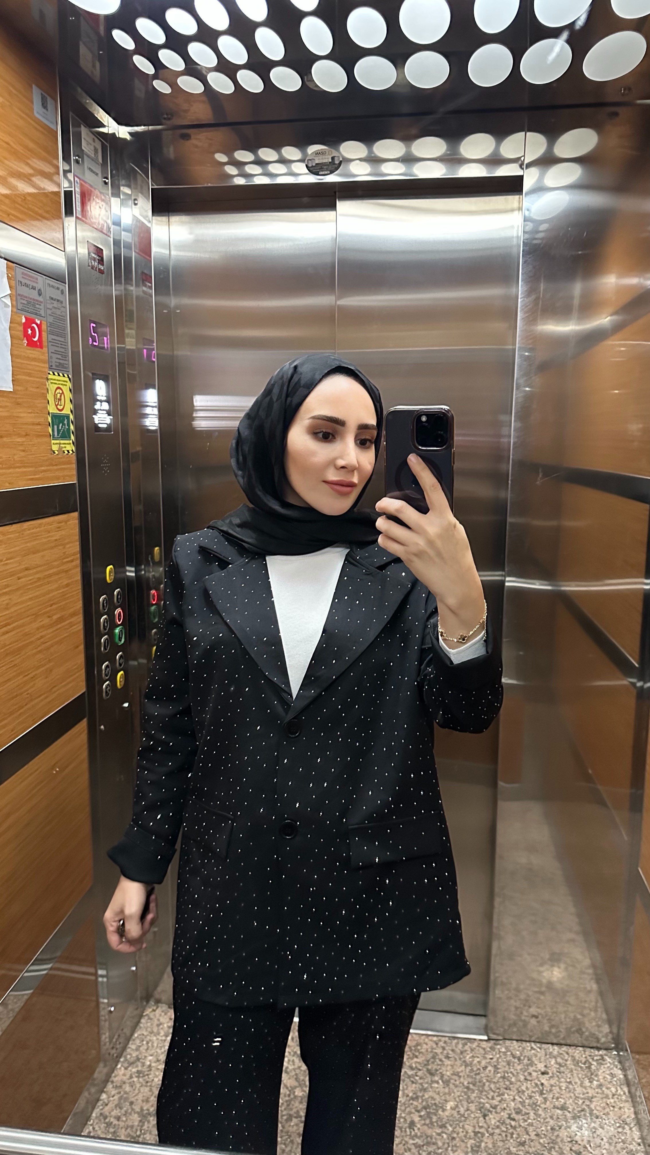 Taşlı ceket takım siyah 