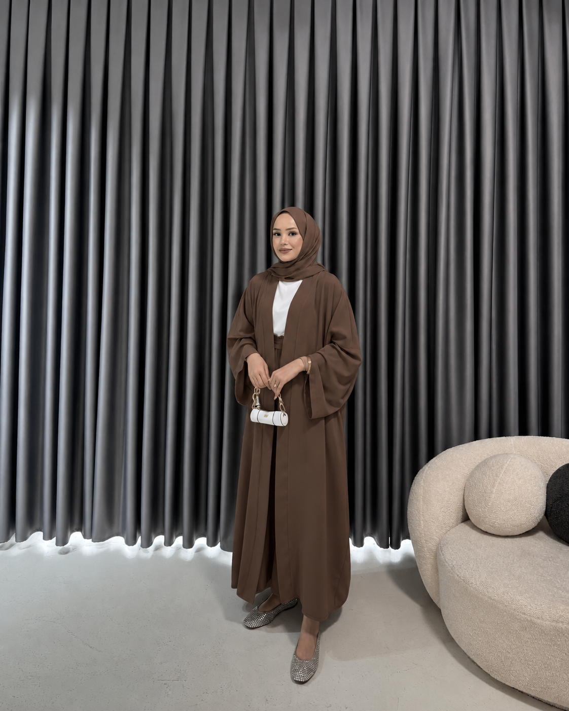 Zilan abaya acı kahve 