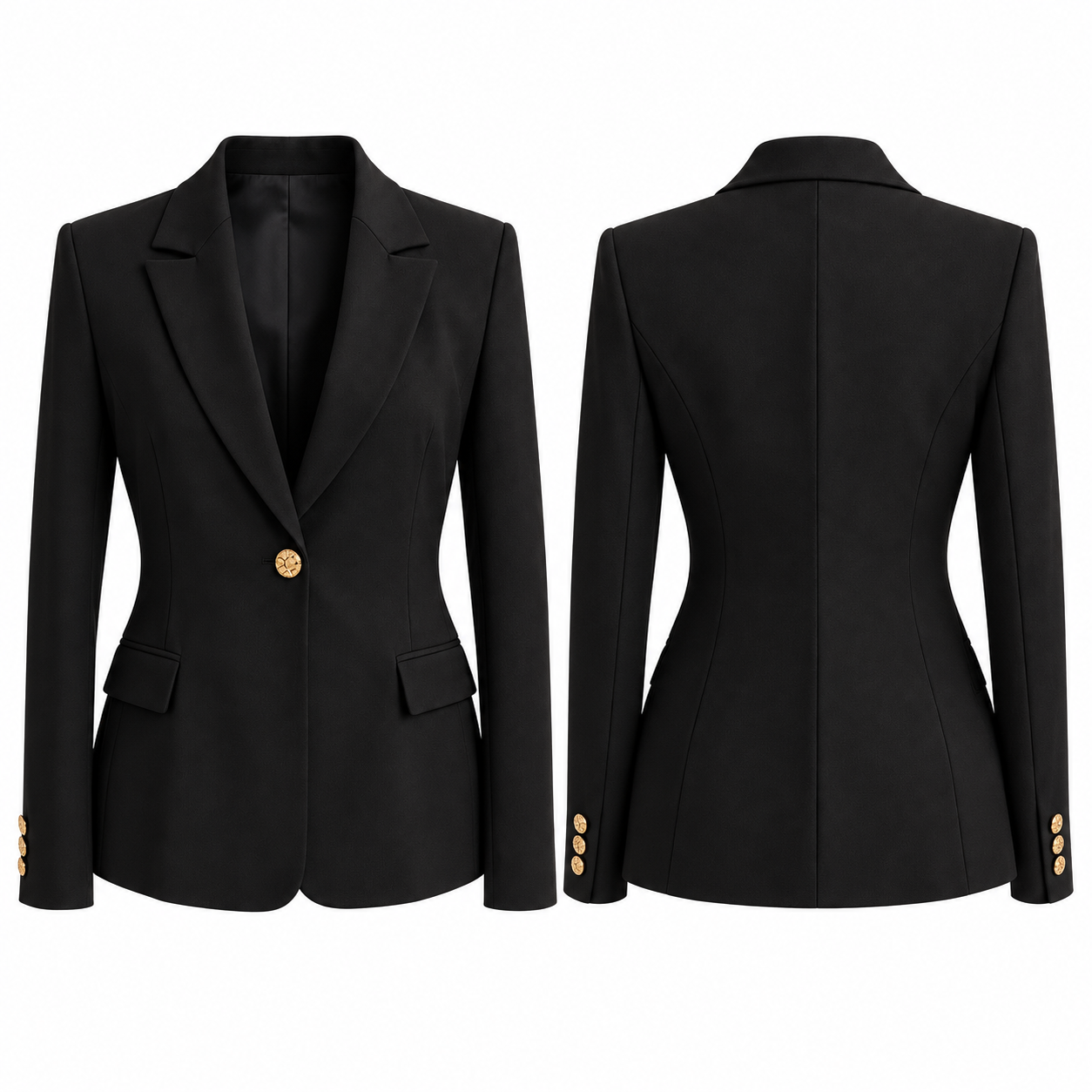 SİYAH GOLD DÜĞME BLAZER CEKET