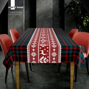 Yılbaşı & Christmas Desen Baskılı Dekoratif Masa Örtüsü