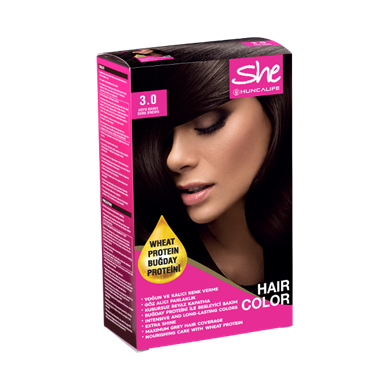 Huncalife-Huncalife-SHE Natural Color Saç Boyası 3.0 Koyu Kahve