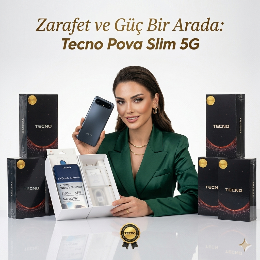 Tecno Pova Slim 5G 256 GB 8 GB Ram Siyah İthalatçı Garantili