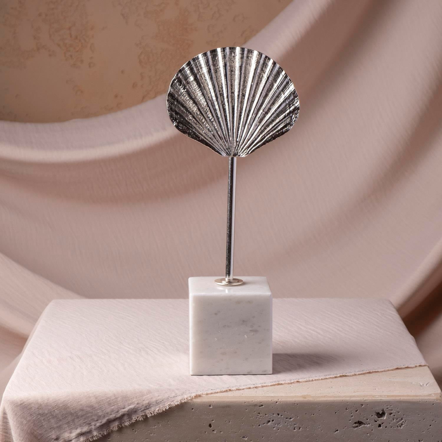 Mermer Kaideli Krom Deniz Kabuğu  Obje