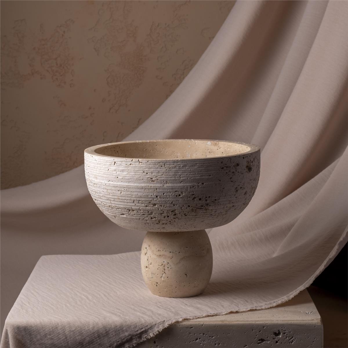 Traverten Büyük Boy Yuvarlak Kase