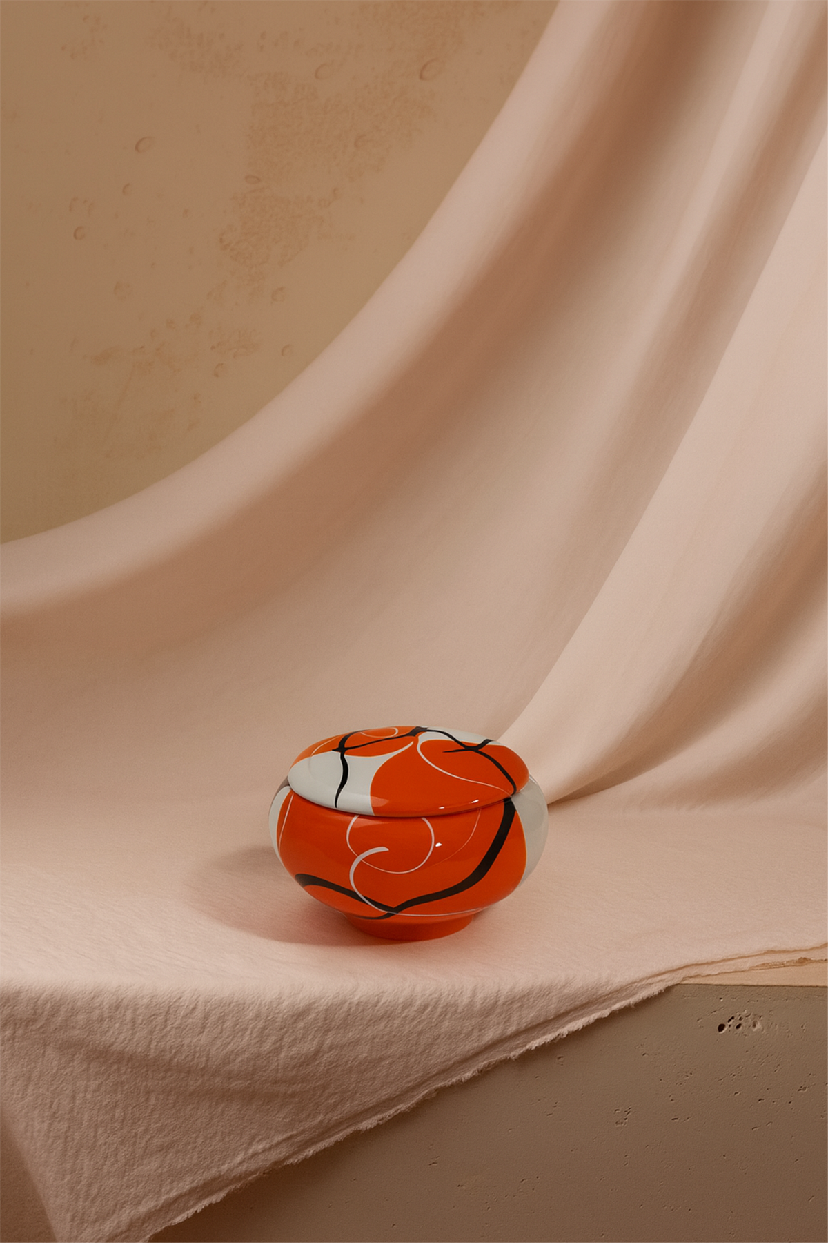 Turuncu Beyaz Pudriyer