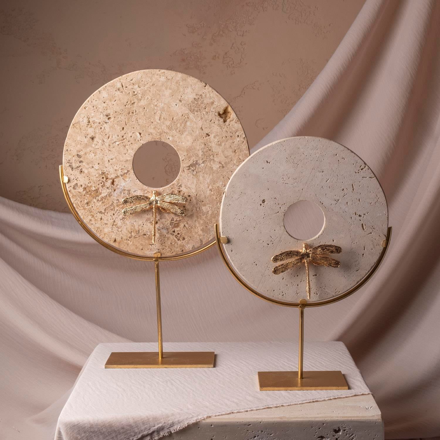 Yusufçuk Figürlü Traverten Disk Takım