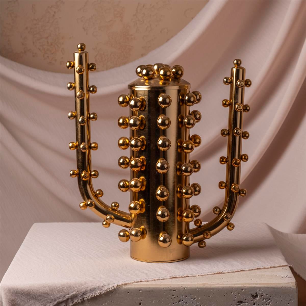 Pirinc Kaktüs Gold  Küçük Boy Obje 