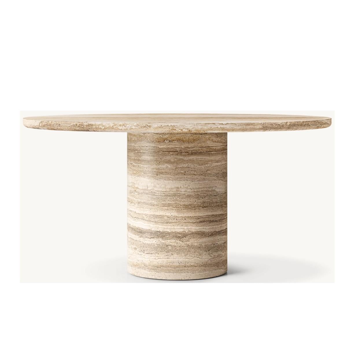 VİTOLO CARVED ROUND DİNİNG TABLE 90X75 CM
