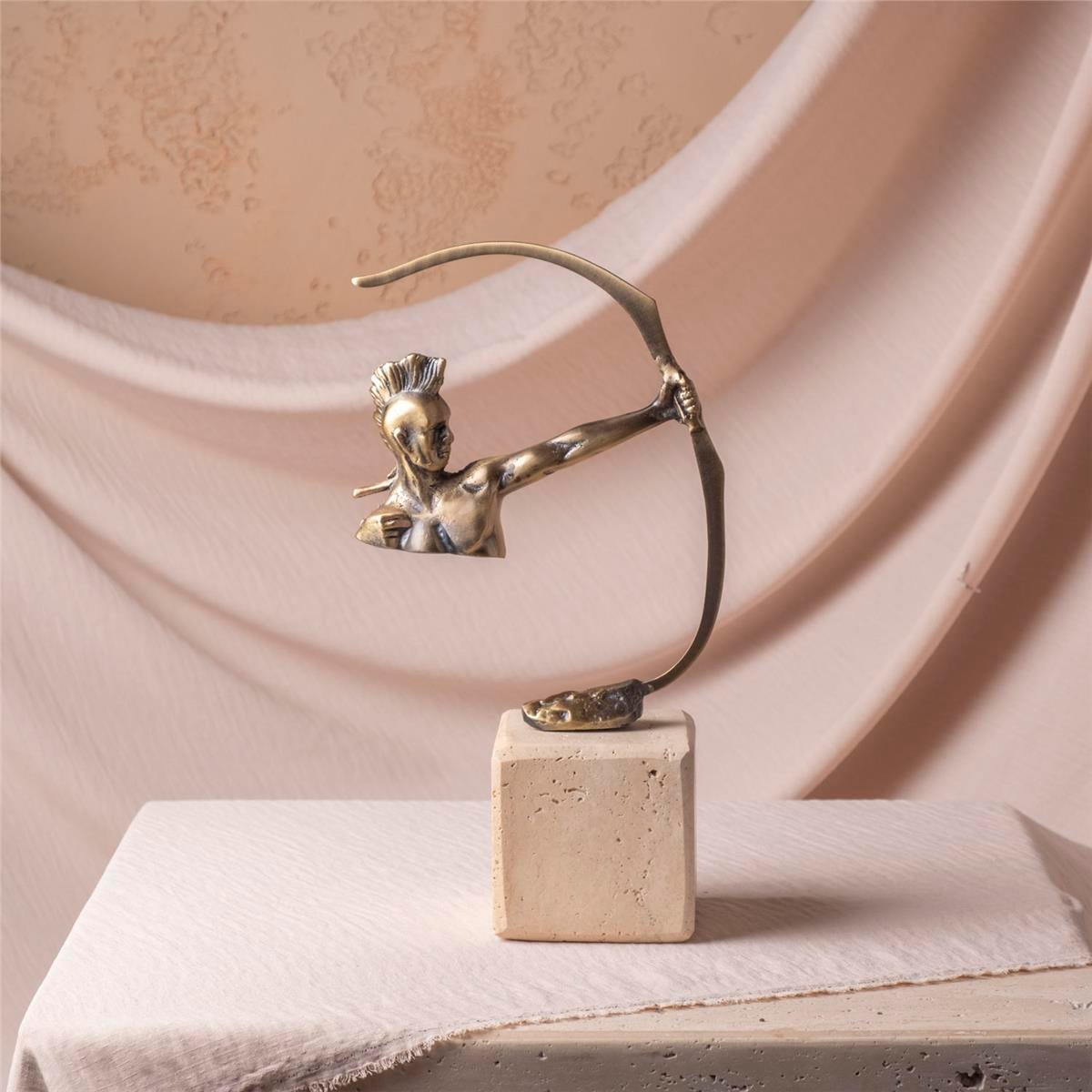 Traverten Kaideli Ok Atan Obje Set