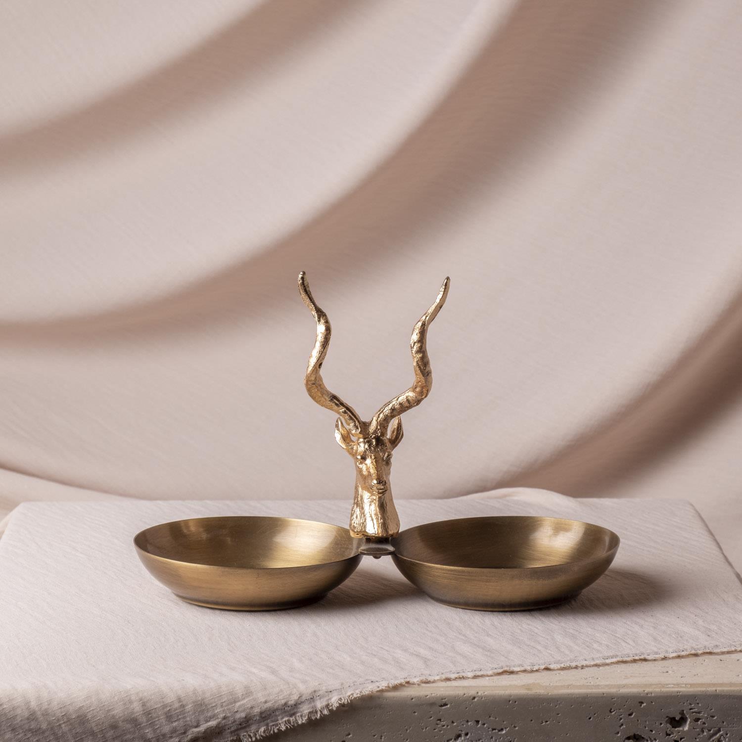 Geyik Figürlü Eskitme İkili Çerezlik 