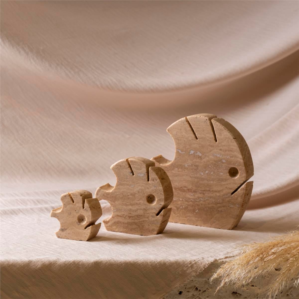 Traverten Balık Set