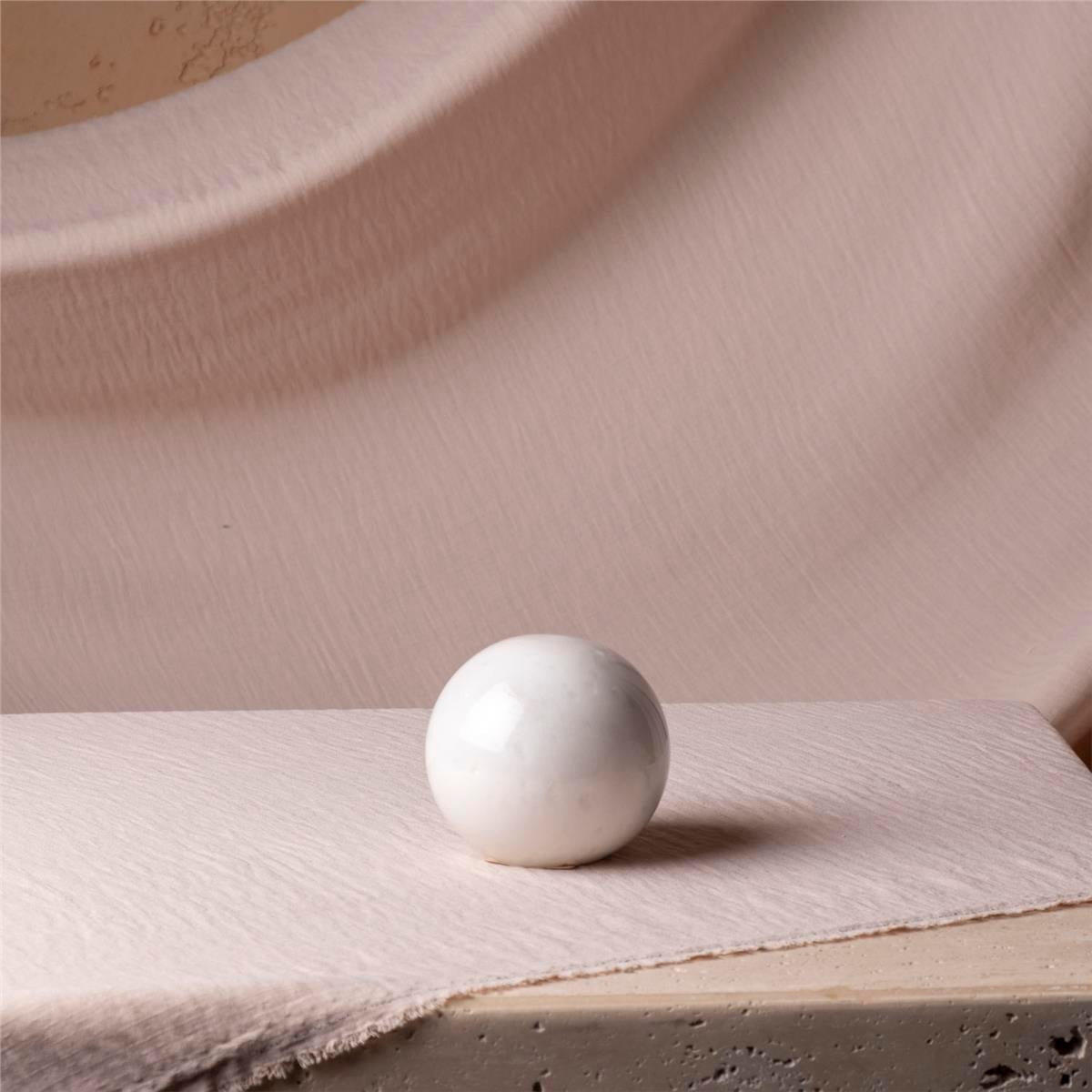 8 Cm Beyaz Mermer Top