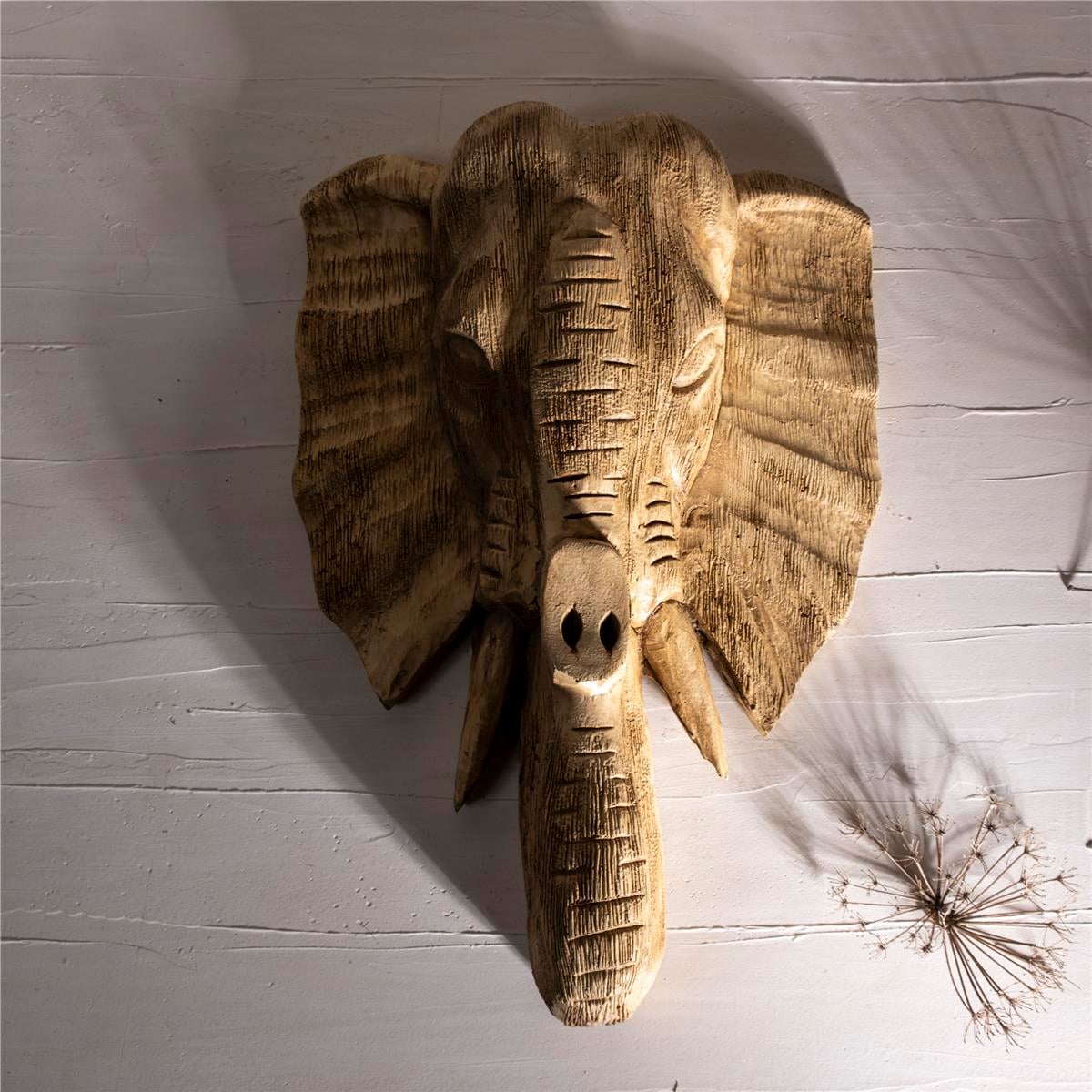 Patine Büyük Fil Kafası Obje