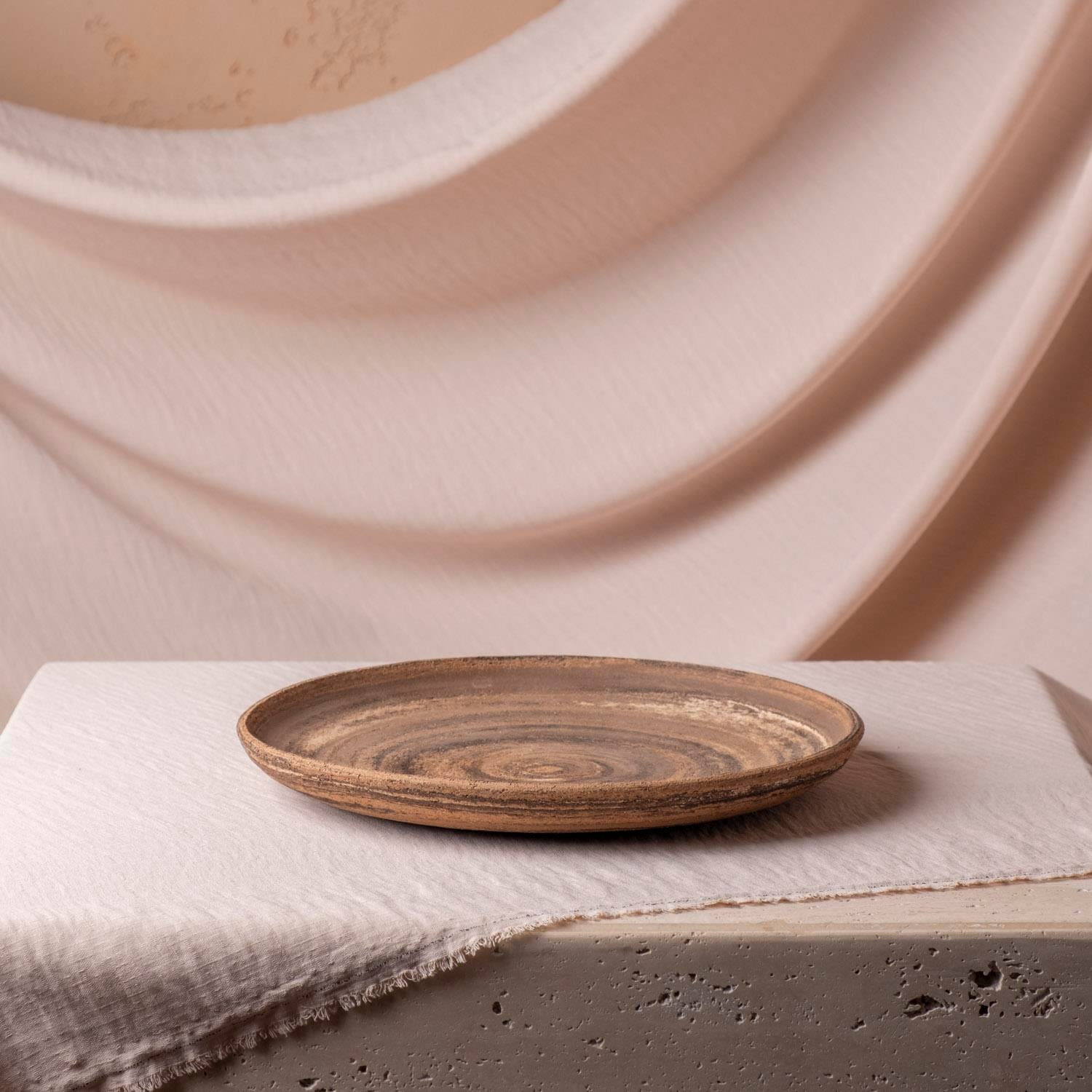 Kahverengi Seramik Servis Tabağı 