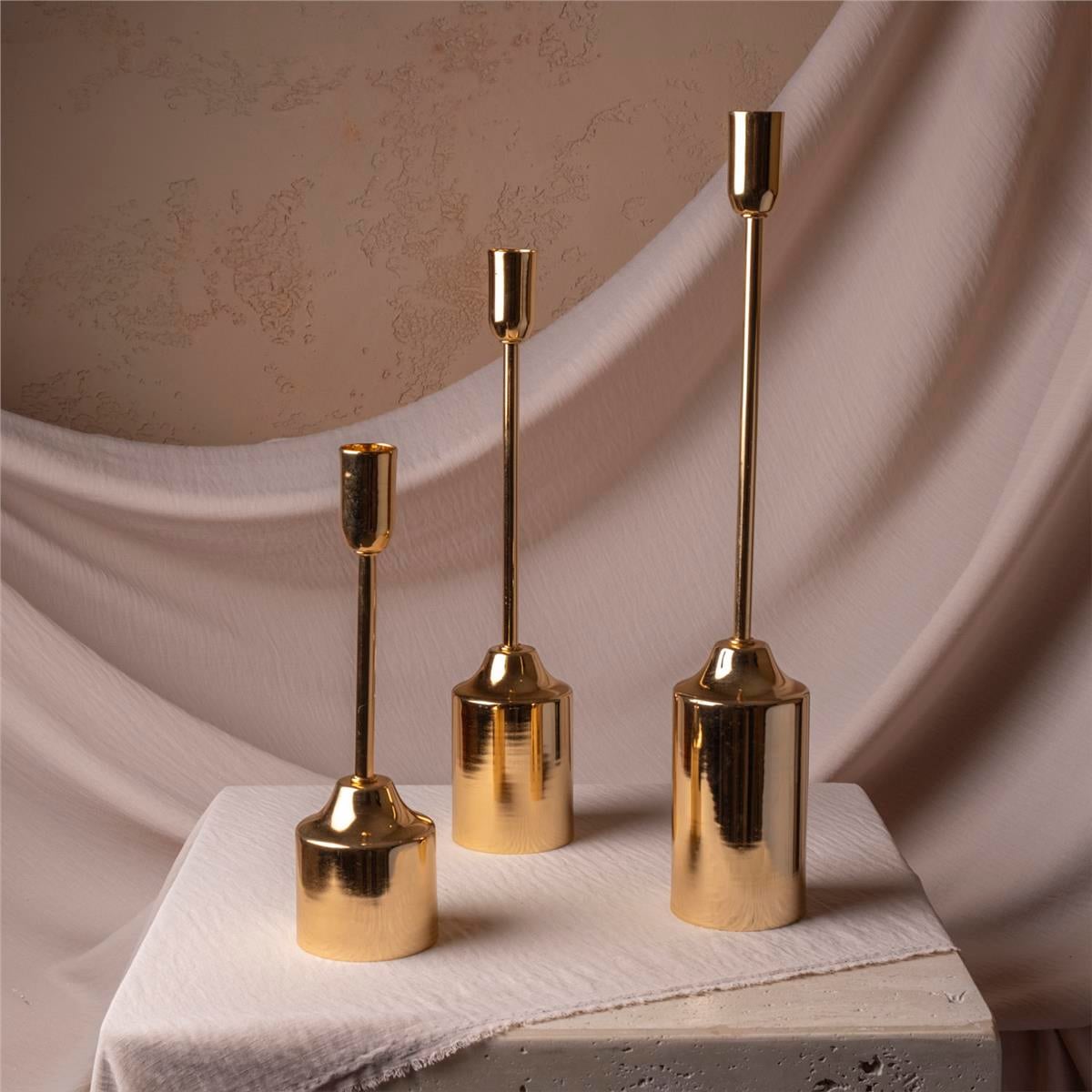  Kalın Gövdeli Gold Şamdan