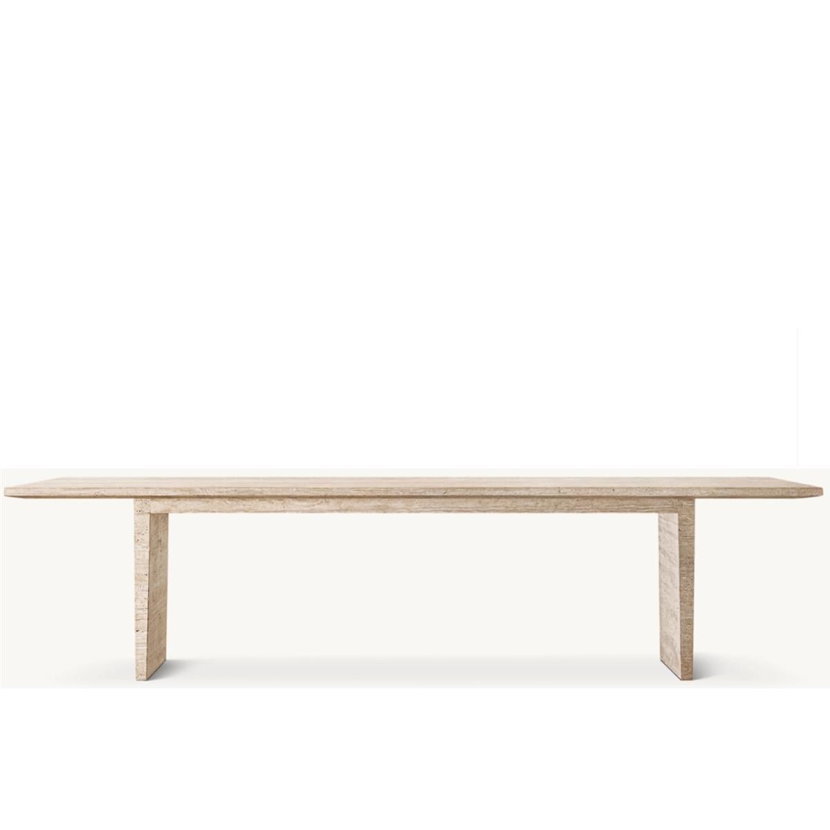 WYETH TRAVERTİNE RECTANGULAR DİNİNG TABLE 180X100 CM