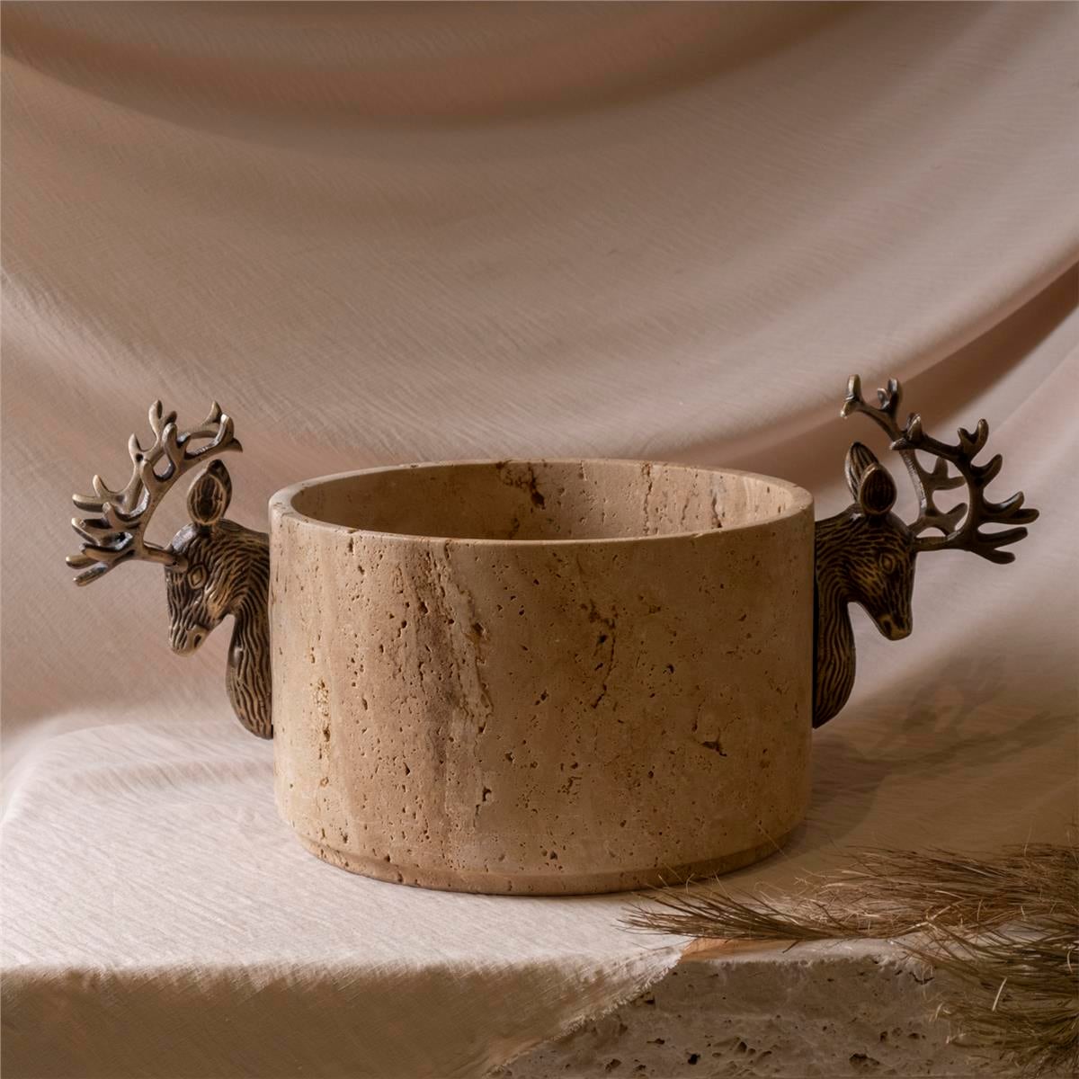 Deer Traverten Büyük Boy Kase