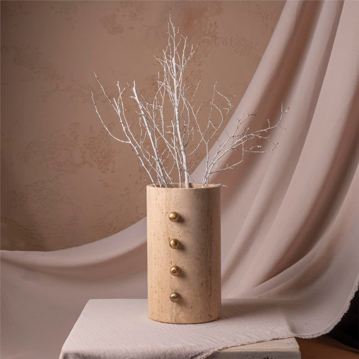 Traverten  Dekoratif Vazo L