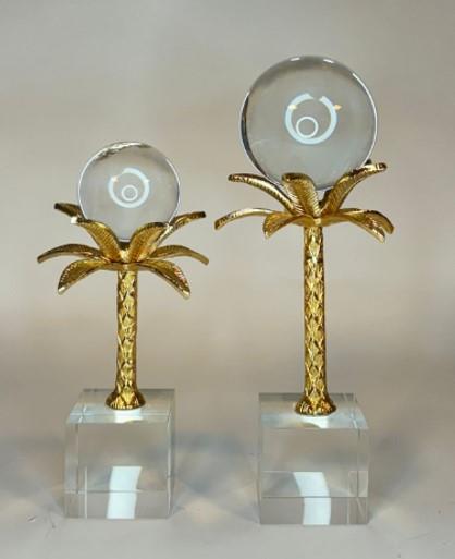 Kristalli Gold Palmiye Obje Takım
