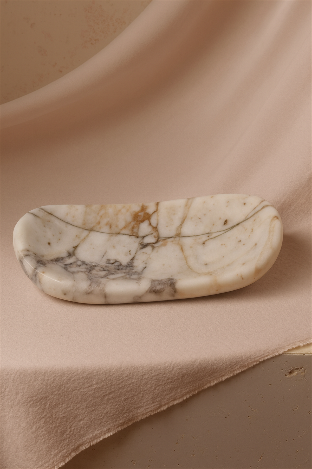 Masal Mermer Kayık Servis Tabağı Afyon Şekeri 